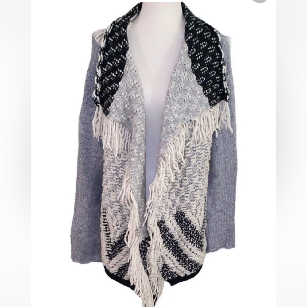 Grey and Black cute cardigan bought at Anthropologie.